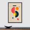 SIGNLEADER Framed Canvas Print Wall Art Semi Circle Midcentury Art Geometric Shapes Illustrations Modern Art Contemporary Fun Multicolor Ultra for Living Room, Bedroom, Office - 16"x24" Black view 3