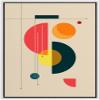 SIGNLEADER Framed Canvas Print Wall Art Semi Circle Midcentury Art Geometric Shapes Illustrations Modern Art Contemporary Fun Multicolor Ultra for Living Room, Bedroom, Office - 16"x24" White view 1