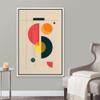 SIGNLEADER Framed Canvas Print Wall Art Semi Circle Midcentury Art Geometric Shapes Illustrations Modern Art Contemporary Fun Multicolor Ultra for Living Room, Bedroom, Office - 16"x24" White view 2