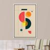 SIGNLEADER Framed Canvas Print Wall Art Semi Circle Midcentury Art Geometric Shapes Illustrations Modern Art Contemporary Fun Multicolor Ultra for Living Room, Bedroom, Office - 16"x24" White view 3