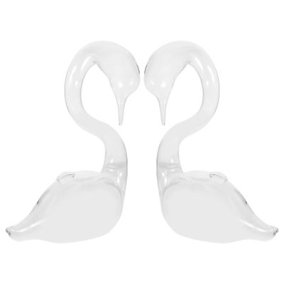 FOMIYES 2Pcss Swan Vase Swan Shaped Creative Hydroponic Vases Swan Plant Vases Glass Flower Bottle Transparent Glass Vase Tabletop Centerpieces Mini Bud Vase for Hydroponic Plants