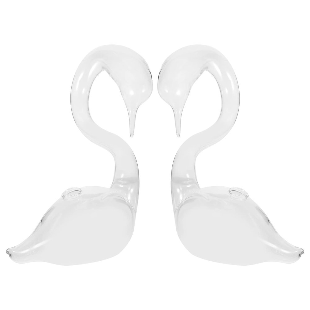 FOMIYES 2Pcss Swan Vase Swan Shaped Creative Hydroponic Vases Swan Plant Vases Glass Flower Bottle Transparent Glass Vase Tabletop Centerpieces Mini Bud Vase for Hydroponic Plants