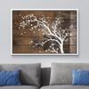 wall26 Framed Canvas Print Wall Art Forest Tree Silhouette Country Farmhouse Wood Panel Nature Wilderness Illustrations Modern Art Rustic Multicolor for Living Room, Bedroom, Office - 16"x24" White view 2