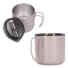 350ML Stainless Steel Coffee Cup with Lid and Handle Double Layer Heat Insulation Coffee Mug Water Cup for Travel Camping Fishing Office Home view 1