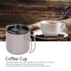 350ML Stainless Steel Coffee Cup with Lid and Handle Double Layer Heat Insulation Coffee Mug Water Cup for Travel Camping Fishing Office Home view 2