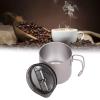 350ML Stainless Steel Coffee Cup with Lid and Handle Double Layer Heat Insulation Coffee Mug Water Cup for Travel Camping Fishing Office Home view 4
