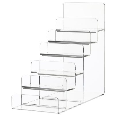 DOITOOL Acrylic Display Riser Shelf Stand: 6 Tier Wallet Perfume Organizer Stands For Pops Figure Makeup Organizer Sunglasses Wallet Collection Display For Table Cabinet Countertops