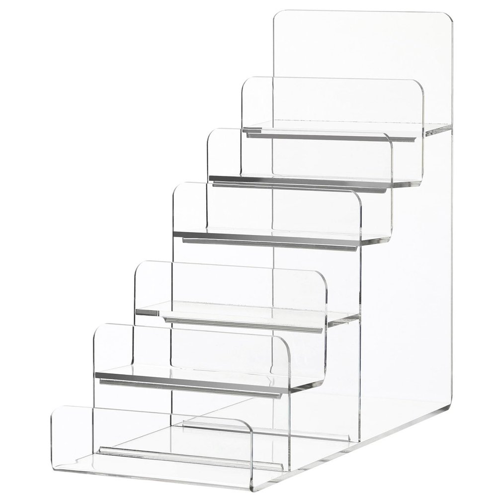 DOITOOL Acrylic Display Riser Shelf Stand: 6 Tier Wallet Perfume Organizer Stands For Pops Figure Makeup Organizer Sunglasses Wallet Collection Display For Table Cabinet Countertops