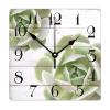 12 Inch Wood Wall Clock Easy to Read Quiet Succulent Plants Square Wood Clock Modern Aesthetic Style Wall Clock Perfect for School Bedroom Farmhouse Wall Decor view 1