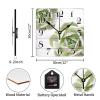 12 Inch Wood Wall Clock Easy to Read Quiet Succulent Plants Square Wood Clock Modern Aesthetic Style Wall Clock Perfect for School Bedroom Farmhouse Wall Decor view 2