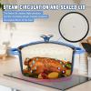 4.5QT Enameled Cast Iron Dutch Oven with Lid, Heavy-Duty and Dual Handles Cookware Round Pot, Oven Safe up to 500 F for Baking, Braising, Cooking and Roasting, Blue view 4