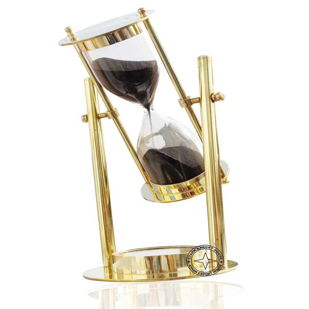 Brass Sand Timer Hour Glass Sand Glass Clock 8 inch Best for Gift Item Decorative Items