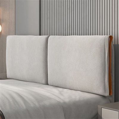 Soft Flannel Fabric Headboard Cushion Wedge Pillow Large Backrest Bed Back Cushion Lumbar Pad Reading Pillows Bed Bolster for Bench Dorm Daybed,B,with headboard 35.4"/90cm