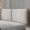 Soft Flannel Fabric Headboard Cushion Wedge Pillow Large Backrest Bed Back Cushion Lumbar Pad Reading Pillows Bed Bolster for Bench Dorm Daybed,B,with headboard 35.4"/90cm view 1