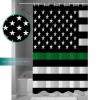 Shower Curtain Thin Green Line Flag Border Patrol, Park Ranger and Conservation Officer Shower Curtains Waterproof Polyester Fabric Bath Curtains with Hooks for Farmhouse Bathroom Decor 66" Wx72 L view 3