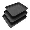Anxingo 3 Pack (13.75 x 10.58 inches) Home Boot Tray Black Shoe Border Mat Heavy Duty Floor for Indoor Outdoor Pet Feeding Mat Rubber Shoe Mat-Trash Can Mat-Water Cooler Mat-Wet Shoe Mats view 1