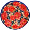 Polmedia Polish Pottery Pasta Bowl 9-inch UNIKAT - Radiant Red Garden Pattern Handmade in Boleslawiec Poland by Ceramika Bona + Certificate of Authenticity view 1