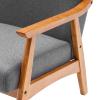 Baiwang 1-seat Sofa, Solid Wood Armchair, Fabric Grey Retro Style Indoor Lounge Chair view 4