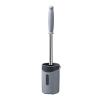 TOMYEUS Toilet Brush Household No Dead Corner-Free Punch-Free Wall-Mounted Toilet Silicone Brush Wall-Mounted Long-Handle Toilet Brush (Color : Gray) view 1