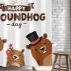Sunteeny Shower Curtain Happy Groundhog Day Funny Groundhog Shower Curtains Waterproof Polyester Fabric Bath Curtains with Hooks for Farmhouse Bathroom Decor 54" Wx78 L view 4
