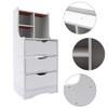 Bathrena Floor Mount Nightstand 3 Drawer Nightstand Storage End Table Bedside Organizer Bedroom Tall Side Storage Cabinet for Living Room Bedrooms Rooms (Warm White) view 3