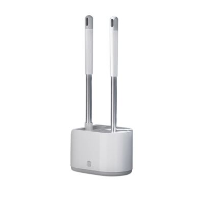 TOMYEUS Silicone Toilet Brush Home Bathroom No Dead Corner Wall Mounted Toilet Cleaning Kit, Wall Mounted Floor Type (Color : Floor-Standing)