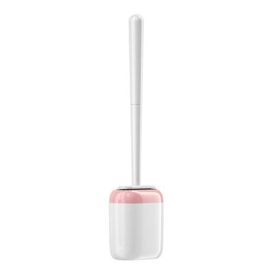 TOMYEUS Bathroom Toilet Brush Household Silicone Toilet Brush Toilet Brush Wall-Mounted Cleaning Kit (Color : White)