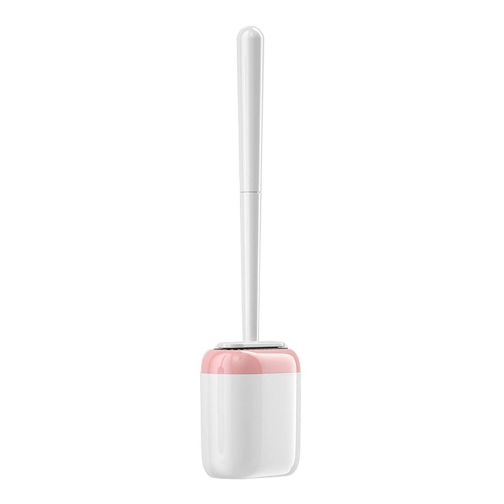 TOMYEUS Bathroom Toilet Brush Household Silicone Toilet Brush Toilet Brush Wall-Mounted Cleaning Kit (Color : White)
