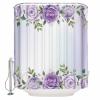 Sunteeny Shower Curtain Rose Flower Purple Pink Shower Curtains Waterproof Polyester Fabric Bath Curtains with Hooks for Farmhouse Bathroom Decor 36" Wx78 L view 1