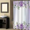 Sunteeny Shower Curtain Rose Flower Purple Pink Shower Curtains Waterproof Polyester Fabric Bath Curtains with Hooks for Farmhouse Bathroom Decor 36" Wx78 L view 2