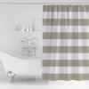Shower Curtain Beige and White Stripe Shower Curtains Waterproof Polyester Fabric Bath Curtains with Hooks for Farmhouse Bathroom Decor 72" Wx78 L view 2