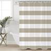 Shower Curtain Beige and White Stripe Shower Curtains Waterproof Polyester Fabric Bath Curtains with Hooks for Farmhouse Bathroom Decor 72" Wx78 L view 4