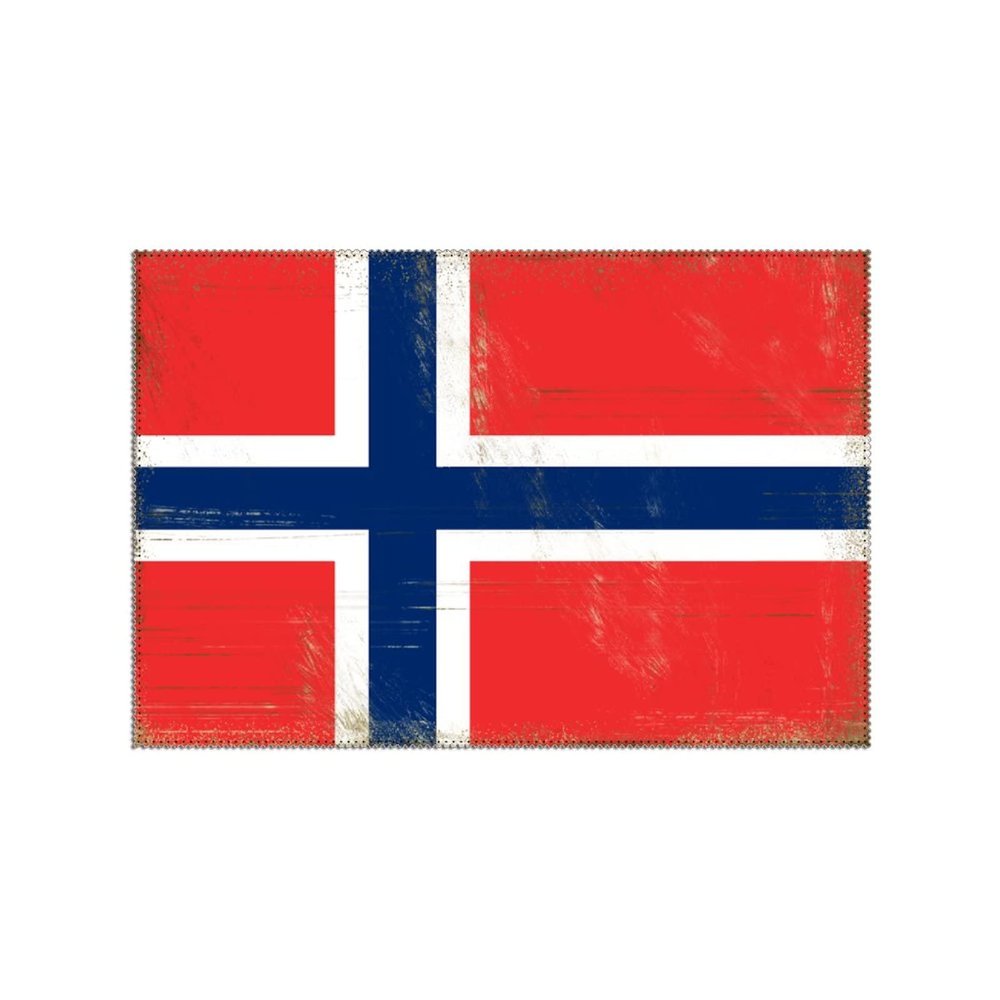 1 PCS Norway Table Place Mats Washable Heat-Resistant Norway Flag Decorative Kitchen Placemats Country Souvenir National Flag Canvas Table Decor for Dining Kitchen Restaurant 1218in