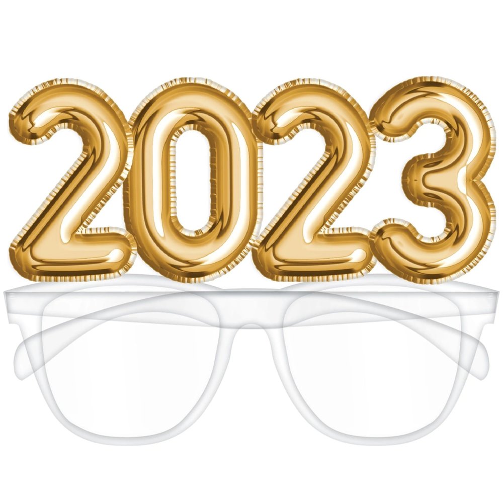 Eye-Catching 2023 Gold Balloon Number Glasses - 4.4" x 5.8" (1 Pc.) - Fun & Durable Quality - Perfect for New Year's Eve & Other Special Occasions