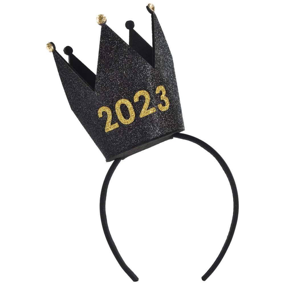 Amscan 2023 Crown Headband - 9' | Black & Gold | 1 Pc.