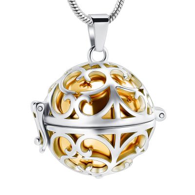 SHEIL Unique Hollow Design Cremation Jewelry for Ashes Stainless Steel Keepsake Memorial Urn Necklace Pendant Locket for Men Women