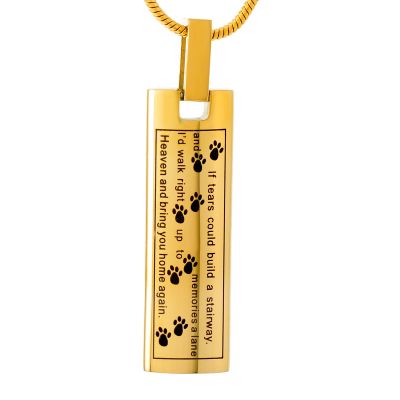 SHEIL Cat Pets Memorial Jewelry Dog Paw Print On Square Cremation Urn Keepsake Necklace Women Girl