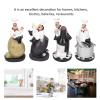 4pcs Italian Chef Statue, Cute Chef Figurines Kitchen Chef Decor for Kitchen Restaurant Cafe Bar Shop Dcor view 3