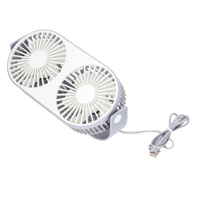 9.1in Twin Window Desk Fan 360 Rotation USB Charging Double Head Fan Low Noise Grid Design Mini Desk Fan USB for Outdoor,Double Fan, Indoor, Commute, Office, Travel, Double Fan, 9.1in Twin Wind