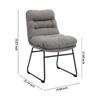 CangLong Modern Accent Kitchen Chairs with Fabric Soft Padded Back in Checkered Pattern and Chrome Legs, Set of 2,Grey view 3
