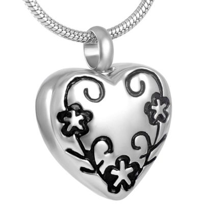 SHEIL Funeral Casket with Flower Engravable Memorial Ash Keepsake Pendant Waterproof Cremation Urn Pendant Pet Urn Dog Cats Urn