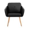 CangLong Faux Leather Side Chair Upholstered Arm Dinging Chair with Wood Legs Set of 1,Black view 4