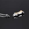 SHEIL Pet Memorial Jewelry Two Tone Crystal Dog Bone Stainless Steel Cremation Keepsake Pendant Necklace Urn for Ashes view 3