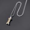 SHEIL Pet Memorial Jewelry Two Tone Crystal Dog Bone Stainless Steel Cremation Keepsake Pendant Necklace Urn for Ashes view 4