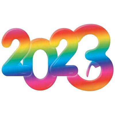 2023 Rainbow Glasses | 1 Multicolor Party Glasses Perfect for Year-end Party and Graduation Party Favors, Great Costumes Eyeglasses, Party Favors & Party Supplies - One Size Fits Most
