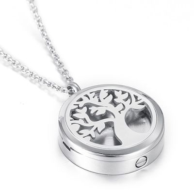 SHEIL Hollow Cremation Urn Pendant Necklace Pet/Human Ashes Urn Perfume Locket Oil Diffuser Perfume Locket