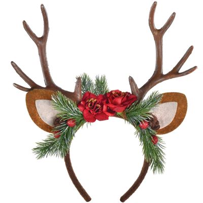 Vibrant Woodland Reindeer Headband - 9"x10.5" (Pack of 1) - Multicolor Plastic Design - Perfect for Festive Celebrations