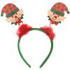 Enchanting Christmas Elf Head Bopper - 10"x9.5" (Pack of 1) - Festive Green & Red Glitter - Perfect Holiday Accessory view 1