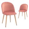 CangLong Mid Century Modern Kitchen Velvet Upholstered Accent Leisure Chairs,Set of 2, Pink 1 view 1