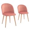 CangLong Mid Century Modern Kitchen Velvet Upholstered Accent Leisure Chairs,Set of 2, Pink 1 view 4